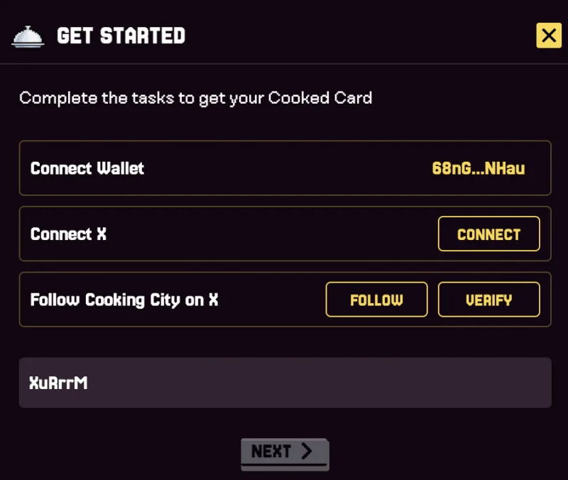 cooking city airdrop wallet